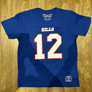 Mitchell & Ness Jim Kelly #12 Buffalo Bills NFL L Blue Excellent Condition